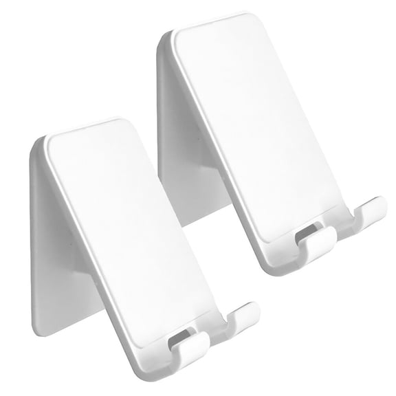 WHAMVOX White Wall-Mounted Cell Phone Holder with Nonslip Base for Car and Home Use 2 Pcs