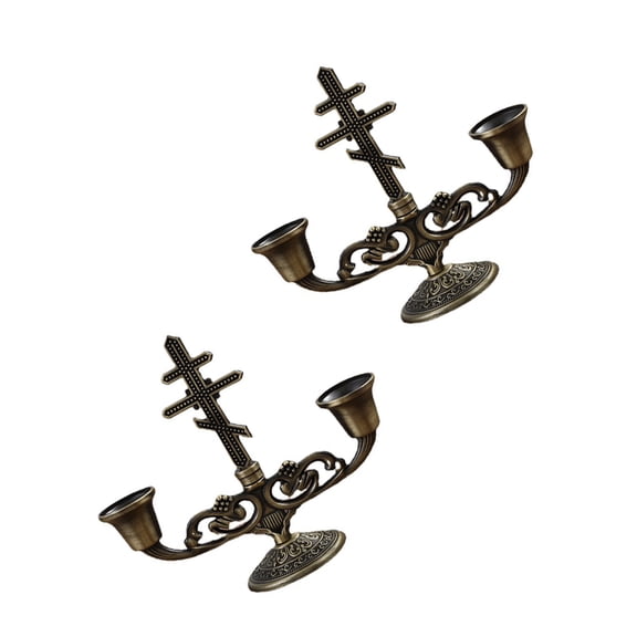 HOOWIFFY Luxury Candlesticks Vintage Style Bridal Showers 2Pcs 5.5x4.7in