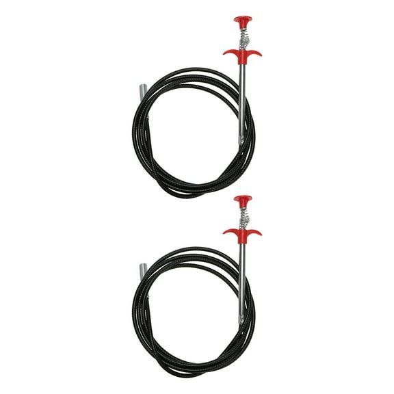 WHAMVOX 2Pcs Curved Black Steel Wire Plastic Coating Hose Pickup Reaching Assist Tool for Drains Toilets Kitchen Bathrooms Pipeline Cleaning