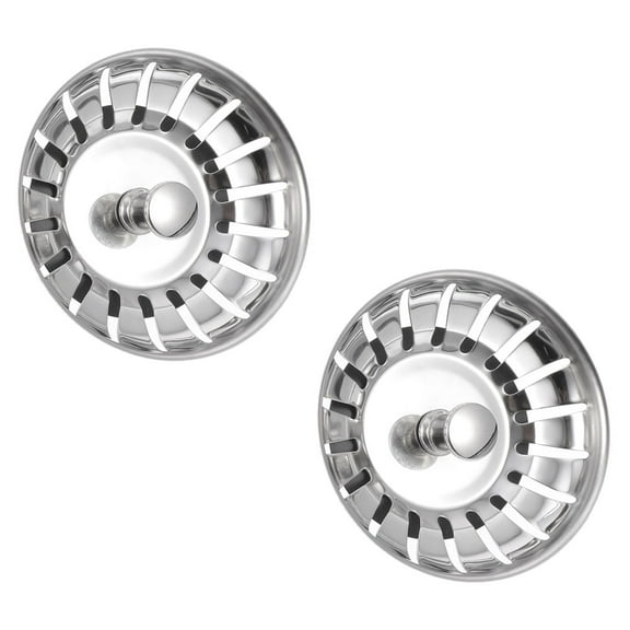 FUEENIRVA Drain Cover Sink Drain Cover Silver Stainless Steel 2Pcs