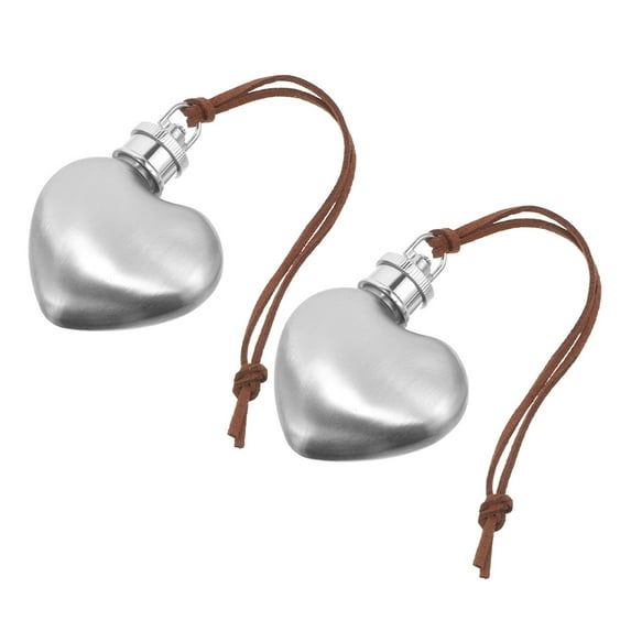 2pcs Portable Heart Shaped Stainless Steel Wine Flask Small Hip Flask Set