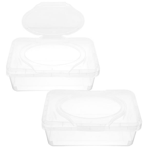 2pcs Wipes Dispenser Case Tissue Storage Box Napkin Organizer with Lid
