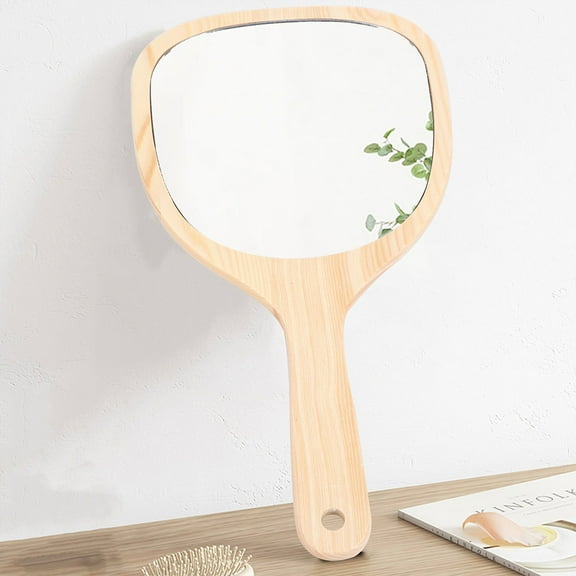 PAMINGONO Small Travel Mirror Khaki Wooden Fiber Board 2Pcs 9.1In X 4.5In