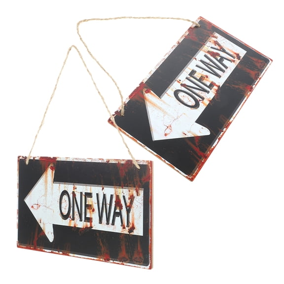 unbranded 2 Pcs Wooden Sign Garden Tombstone Warning Decorative Wall Plaque