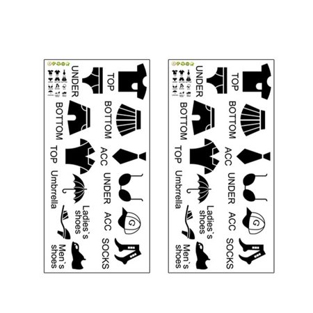 unbranded 2 Sets Clothing Logo Sticker Categorization Labels Classification Stickers