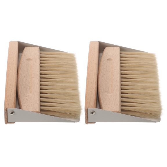 unbranded 2 Sets Convenient Mini Broom and Dustpan Desktop Cleaning Brush Tiny Pans