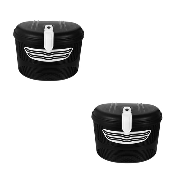 unbranded 2 Sets  Electric Mountain Bike Front Frame Hanging Plastic Storage Basket with Lock