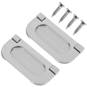 COSMOBETTY Concealed Tab Pulls Plated Silver Durable for Furniture Drawers 2Sets
