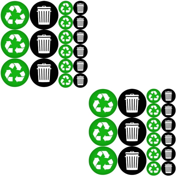 unbranded 2 Sets  Recycling Bin Sticker PVC Recycling Stickers Rubbish Can Label Recycle Trash Bin Stickers
