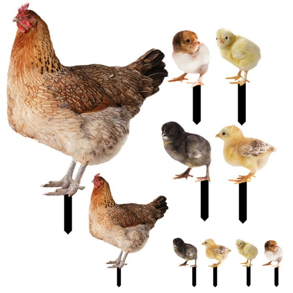 unbranded 2 Sets Solar Lights Outdoor Garden Hen Chick Ground Plug