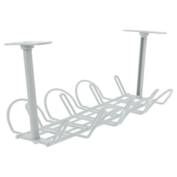 unbranded 2 Sets Wire Socket Hanger Standing Desk Accessories Cables Desktop Holders for Cords Grey