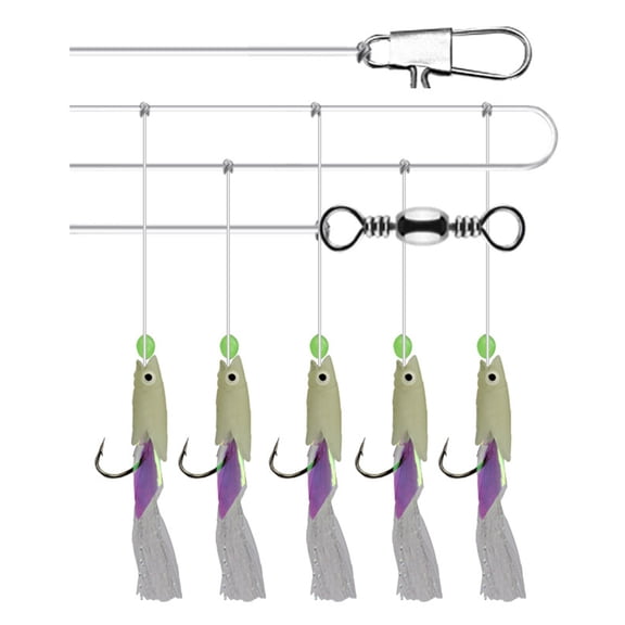DECORNIJIA Fish Hooks Carbon Steel Fishing Hook Assorted Color 2 Strings
