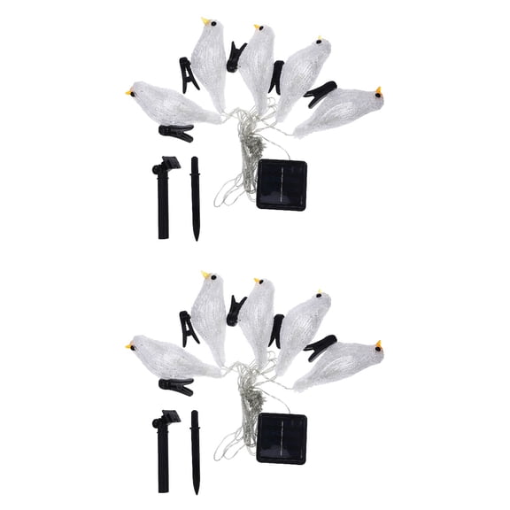unbranded 2 pcs Acrylic Bird String Light Robin Bird Shaped Lamp String for Home Festival