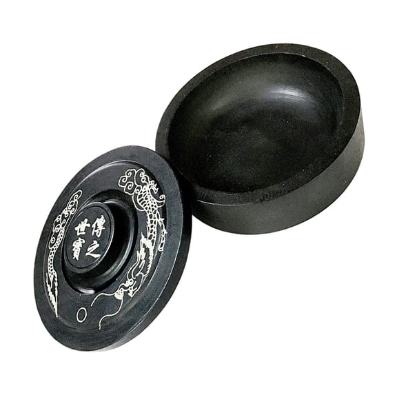unbranded 2 pcs Calligraphy Inkstones Useful Ink Stones Painting Inkslabs with Cover (Black)