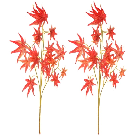 unbranded 2 pcs Fake Fall Maple Leaves Stems Artificial Maple Leaves Picks Faux Maple Leaves Branches