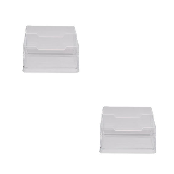 unbranded 2 pcs Transparent Business Holder Creative Desktop Cards Storage Case Office Supplies (Double Lattice)