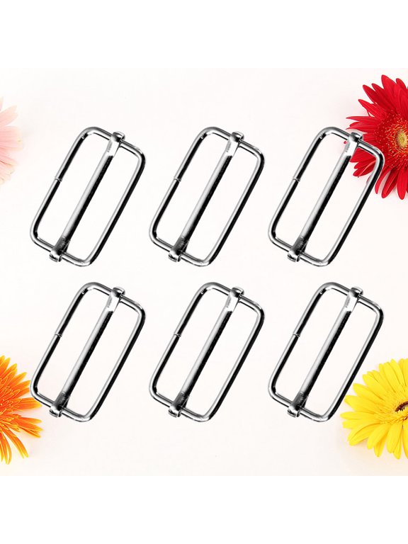 Durable Plated Silver Slide Buckles, Perfect for Strap Adjustment 20Pcs