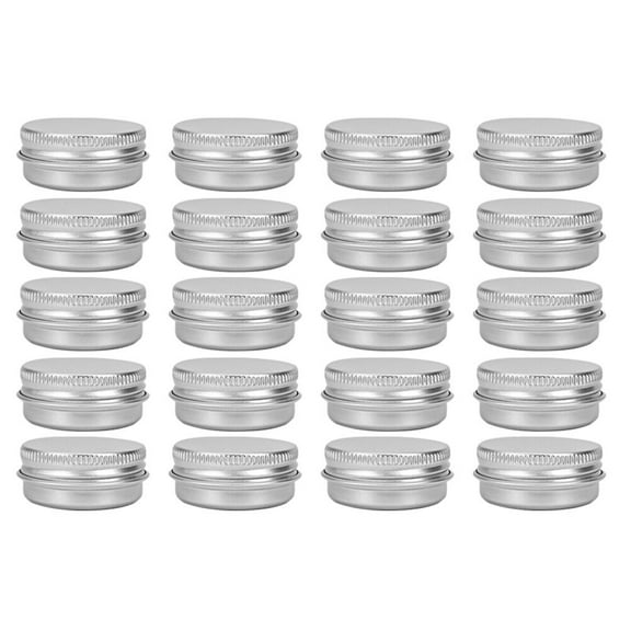 unbranded 20 Pcs Aluminum Cream Can Tins Storage Containers with Lids Travel Silver