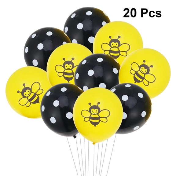 unbranded 20 Pcs Birthday Party Decoration Yellow Bee Balloon Ballons Balloons Baby