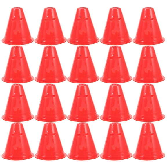unbranded 20 Pcs Cones Soccer Sign Barrel Obstacle Obstacle Course Cones 8x7.5cm Red
