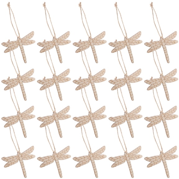 20pcs Wooden Dragonfly Shapes for Creative Crafting Unfinished Wood Cutouts DIY Ornaments