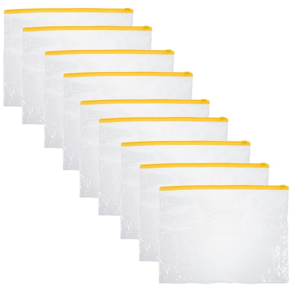 unbranded 20 Pcs File Organizer Plastic Zip Envelope Zipper Storage Space-saving Holder
