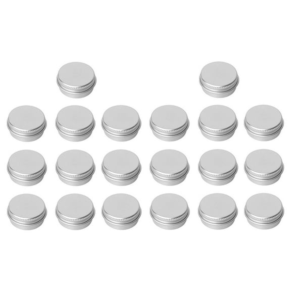 unbranded 20 Pcs Metal Round Tins Mini Containers with Lids Travel Silver