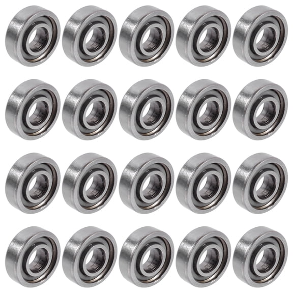 FONDOTIN Double Shielded Miniature Bearing Carbon Steel Silver 20Pcs