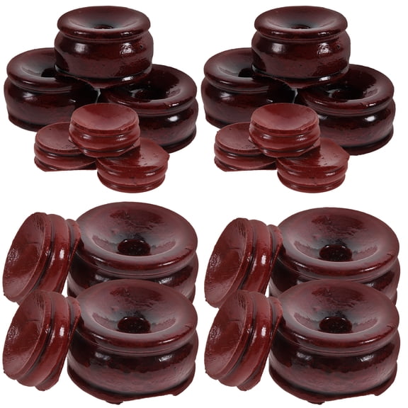EXHUMKY 20Pcs Wooden Crystal Ball Holder for Display Stable Sphere Stand Brown