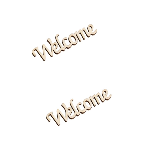 unbranded 20 Pcs  Welcome Printed Words Wooden Hanging Wall Door Hangtag Decorative Hanging Sign(11x3x0.2cm)