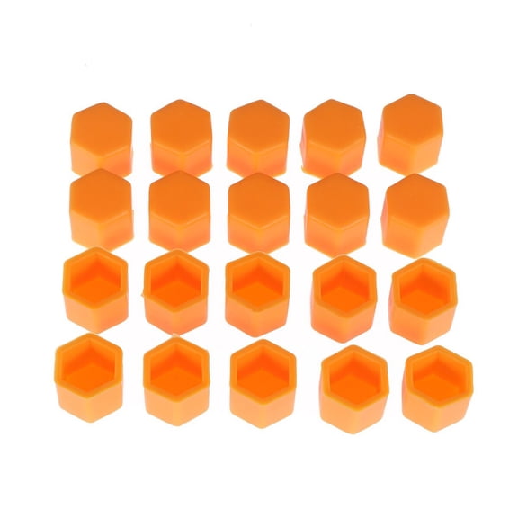 KALLORY 20-Pack Orange Silicone Wheel Bolt Nut Covers Protectors for Car Wheels and Rims