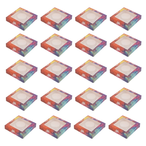unbranded 20 Sets Open Window Square Lash Box Fashion Fake Lash Wrapping Box Lash Case