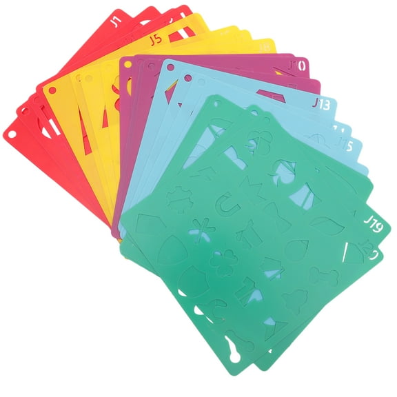 unbranded 20 Sheets Geometry Painting Stencils Letter Tracing Markers Child