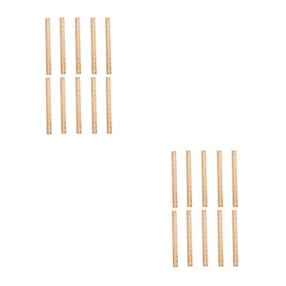 unbranded 20 pcs 30cm Wooden Straight Rulers Bulk Wood Measuring Rulers Office Measuring Tools