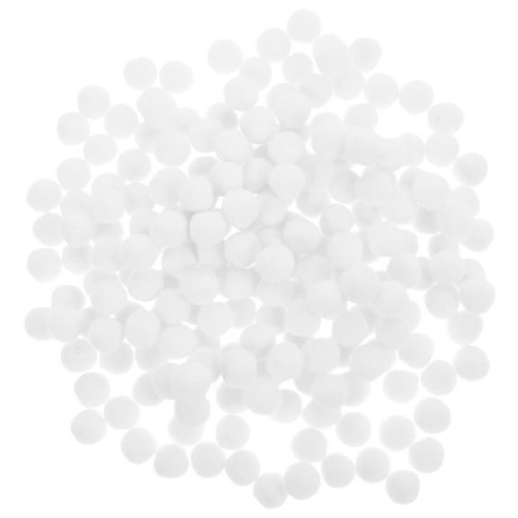 200 Pcs White Polyester Pom Poms for Crafts and Decorations, 1.2 x 1.2 x 1.2 cm, Ideal for Office, Projects, and Party Decor