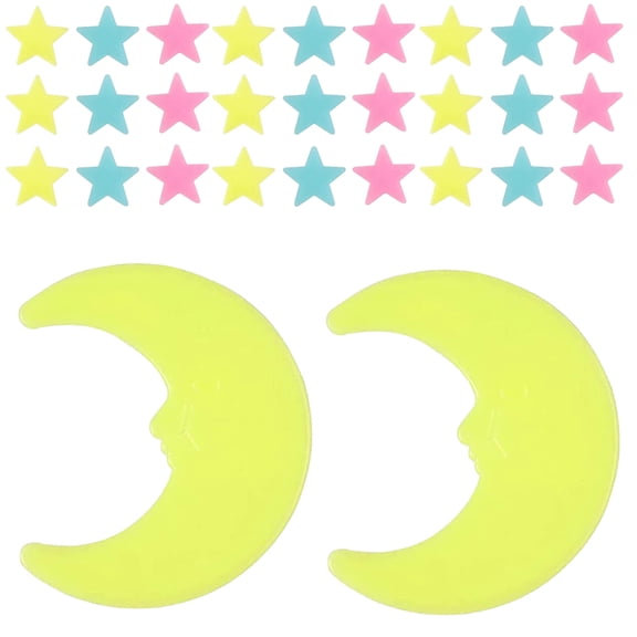 unbranded 202 Pcs Glowing Ceiling Stars Sconce Battery Moon Wall Sticker Child