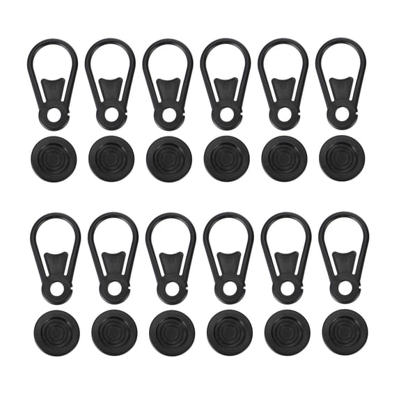 unbranded 20Pcs Tent Trap Clip Black Plastic Round Lock for Outdoor Use Camping