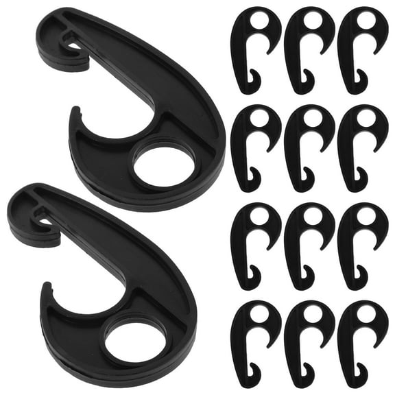 OULII 20Pcs Plastic Wire Hook for Car Tarpaulin Sunshade Tent Camping Accessories Black
