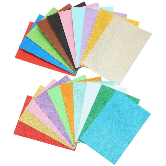 unbranded 20 Pcs A4 Sparkly Crafts Glitter Paper Foam Cut to Size Block