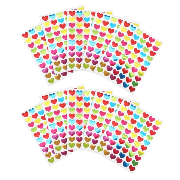 LITINKIMI Valentine Heart Stickers Multi 2100Pcs 0.5In