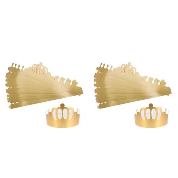 unbranded pcs Golden Party Hats Adjustable Tiara Crown Hat Party Supplies for Adult Kids Birthday Celebration Photo Props