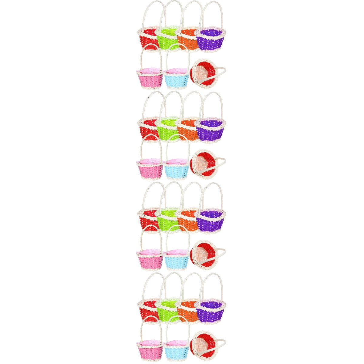 unbranded 24 pcs  Small Woven Baskets with Handle Easter Egg Baskets Candy Baskets Flower Baskets