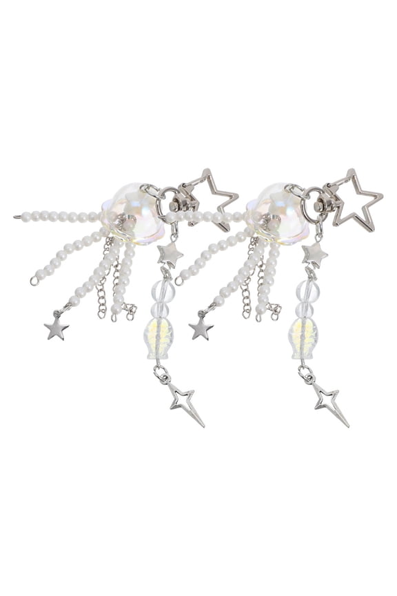 unbranded 2PCS Keychain Women Keychain Aesthetic Keychain Jellyfish Stars Pendant Cute Keyring Key Pendants for School Bag or Handbag