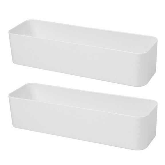 Wall Mounted Storage Racks with Practical Hanging Boxes for Home Bathroom Kitchen in White ABS
