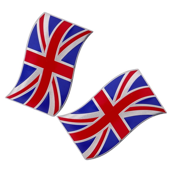 unbranded 2PCS Universal Metal Flag Car Stickers Aluminum Flag Car Stickers United Kingdom Car Decals British Flag Car Stickers Metal Car Body Sticker Self-Adhesive Car Decorative Stickers