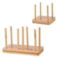 thumbnail image 1 of FESTFENDS Home Use Cup Rack Bamboo Wood 2Pcs 6.48X3.93X3.34in, 1 of 8