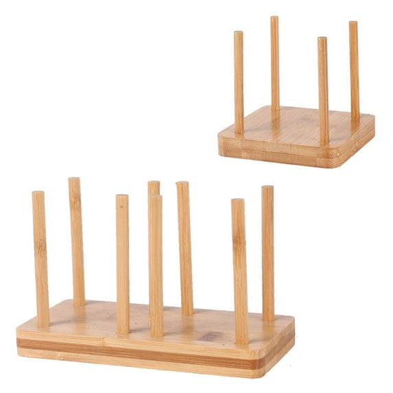 FESTFENDS Home Use Cup Rack Bamboo Wood 2Pcs 6.48X3.93X3.34in