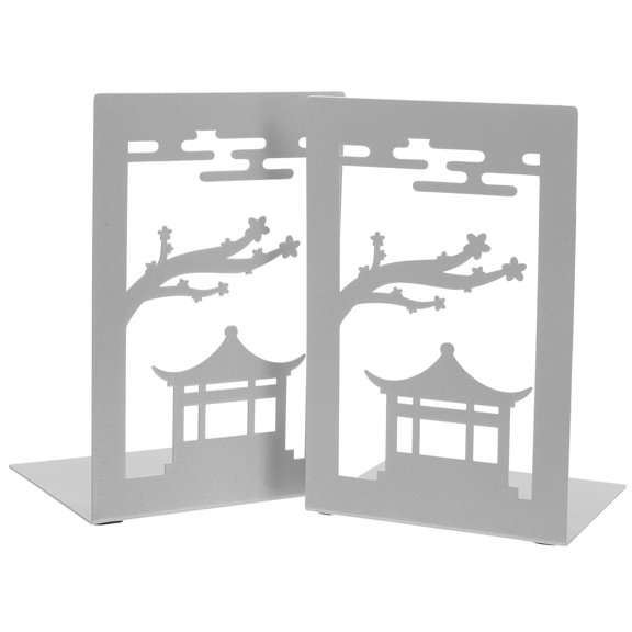 HOOWIFFY Office Metal Holding Books Grey 2Pcs