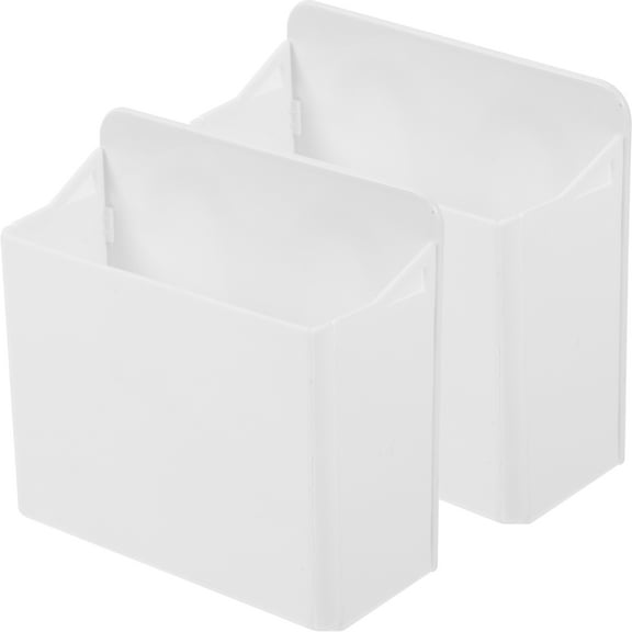 unbranded 2Pcs Rectangular White ABS Suction Cup Whiteboard Marker Holder for General Users