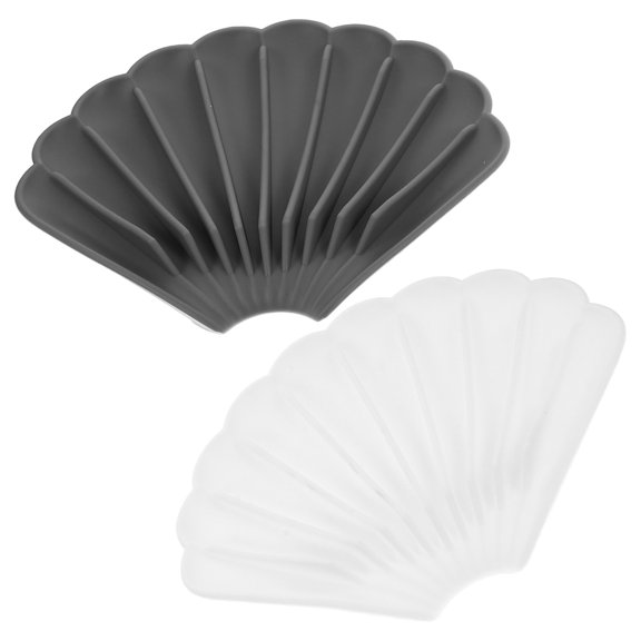 KHBUAB Soap Pedestal for Bathroom Soap Dish Grey Silicone 2Pcs